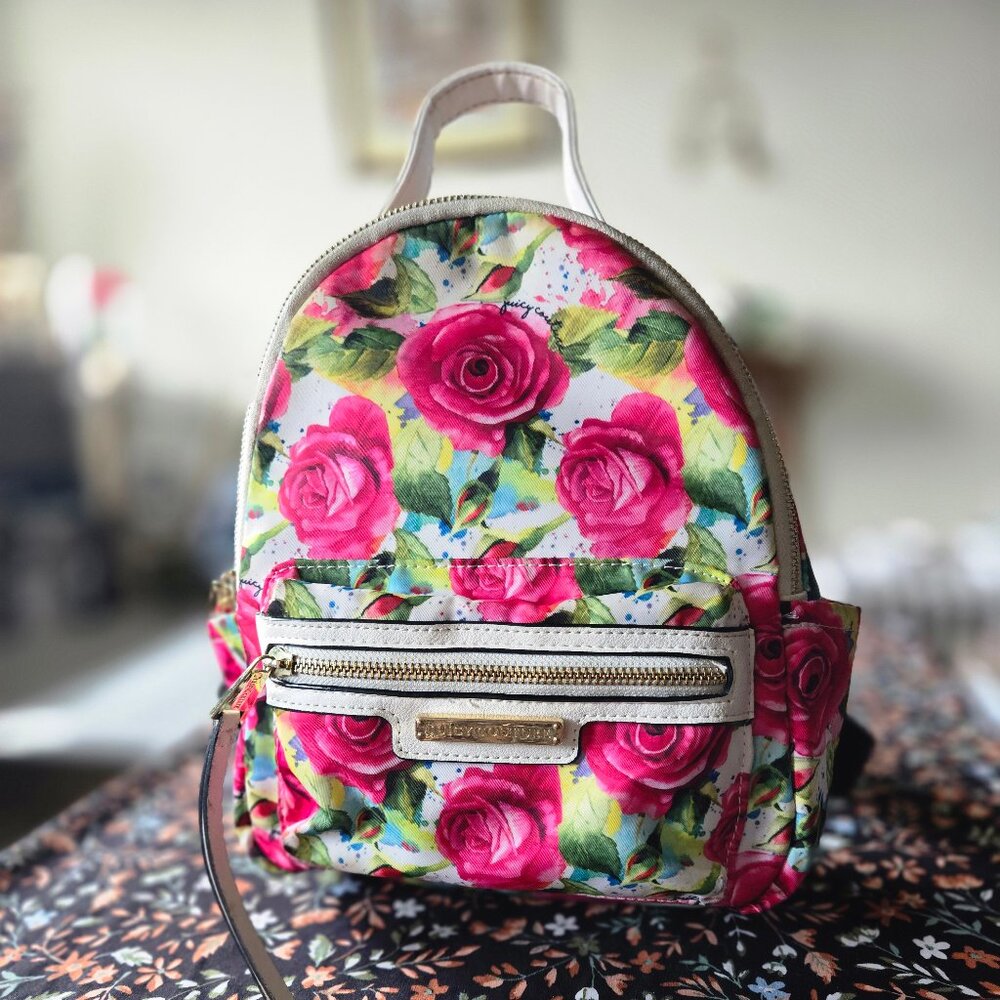 Juicy Couture floral backpack, in excellent condition.